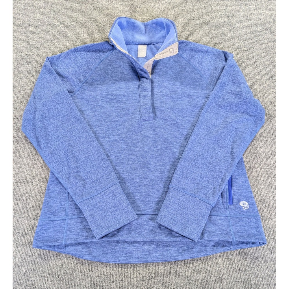 Mountain Hardwear Microchill 2.0 Blue Fleece Snap Pullover OL7570 Womens L